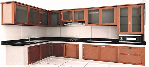 Tủ bếp nhôm kính